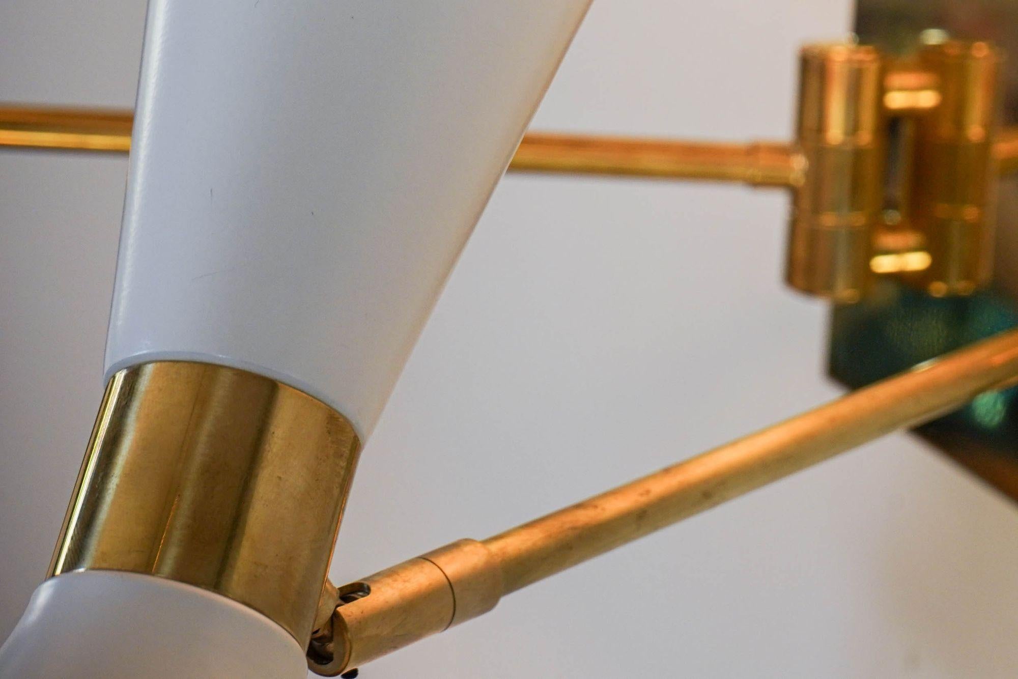 Mid-Century Modern Doppio, pair of sconces rotating with pivot heads, twin lights. Piattelli design For Sale