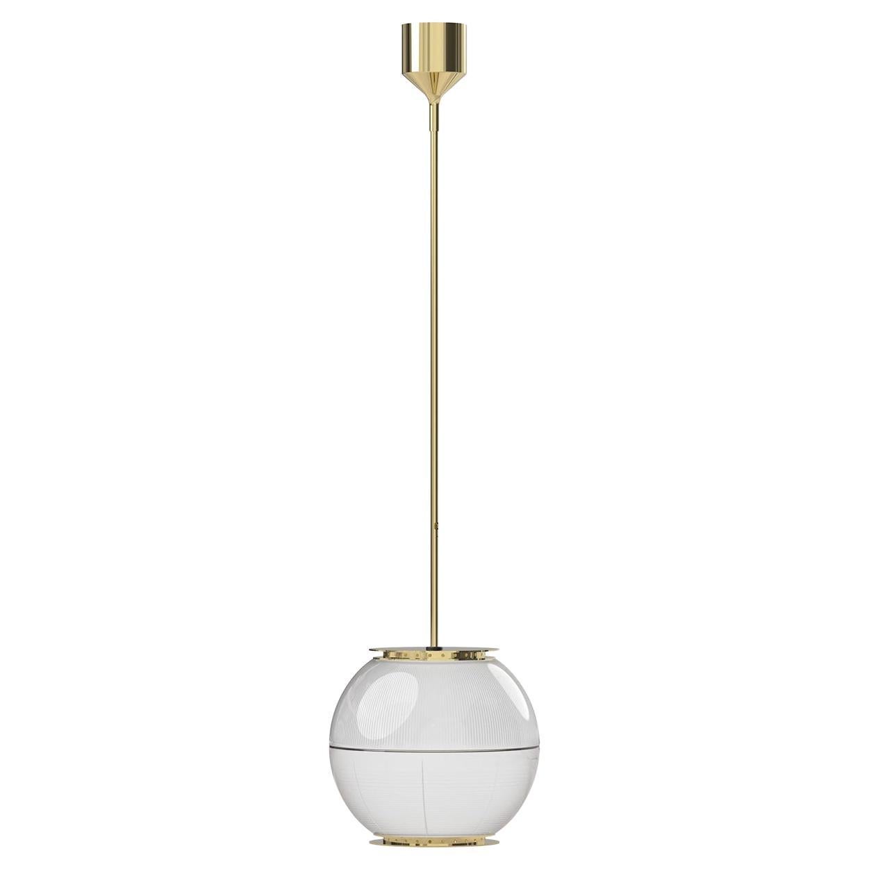 Doppio Vetro Brass Pendant Lamp By Ignazio Gardella 