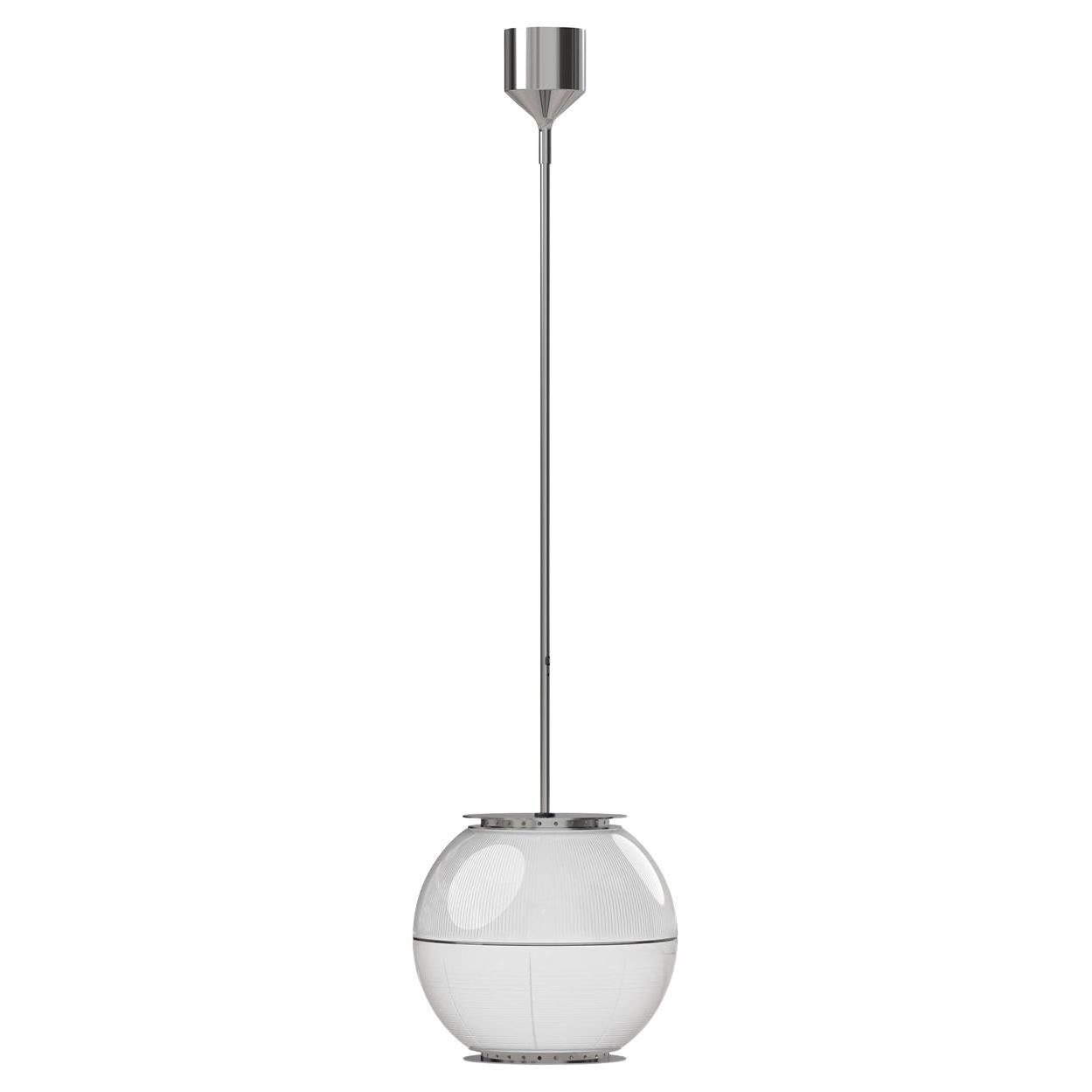 Doppio Vetro Chrome Pendant Lamp By Ignazio Gardella  For Sale