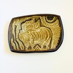Dora De Larios Art Pottery Ram Tray