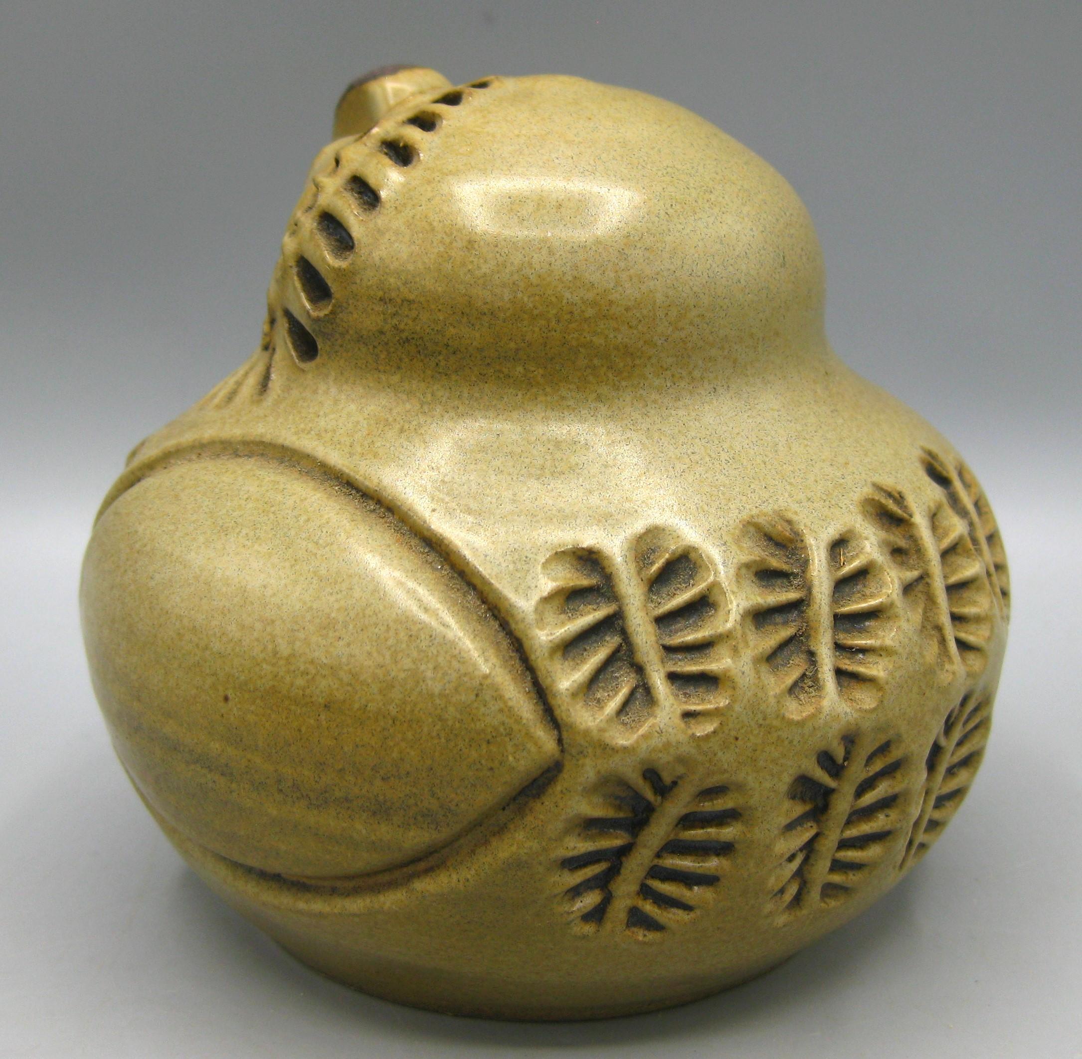 Dora De Larios California Pottery Diseño Cerámica Figurilla Búho Escultura Hecho a mano en venta
