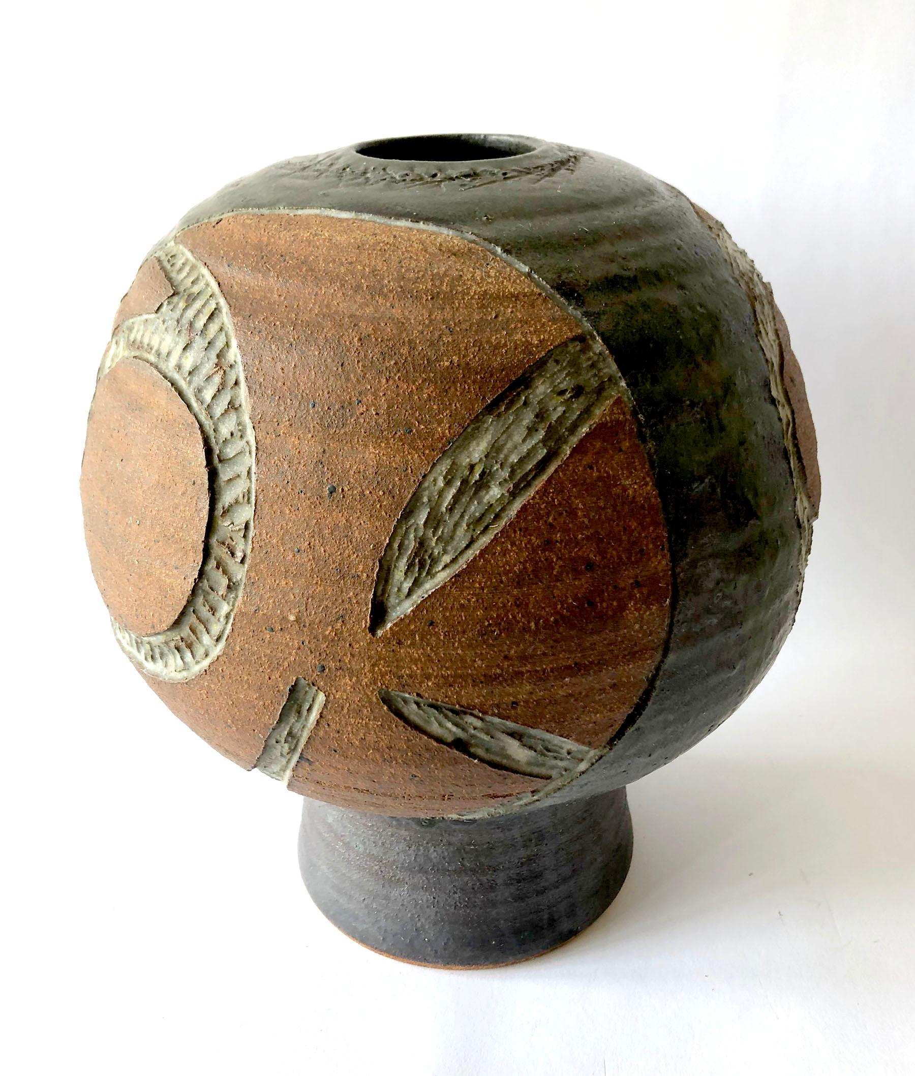 Mid-Century Modern Dora De Larios California Studio Bulbous Stoneware Vase