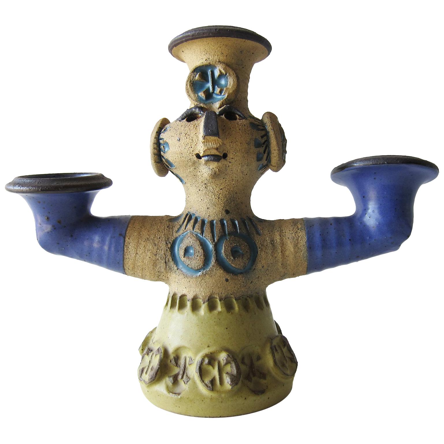 Bougie en grès de Dora De Larios California Studio Pottery