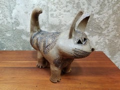 Dora De Larios Earthenware Cat Sculpture