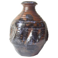 Grand vase ancien en poterie/céramique de Dora De Larios:: signé