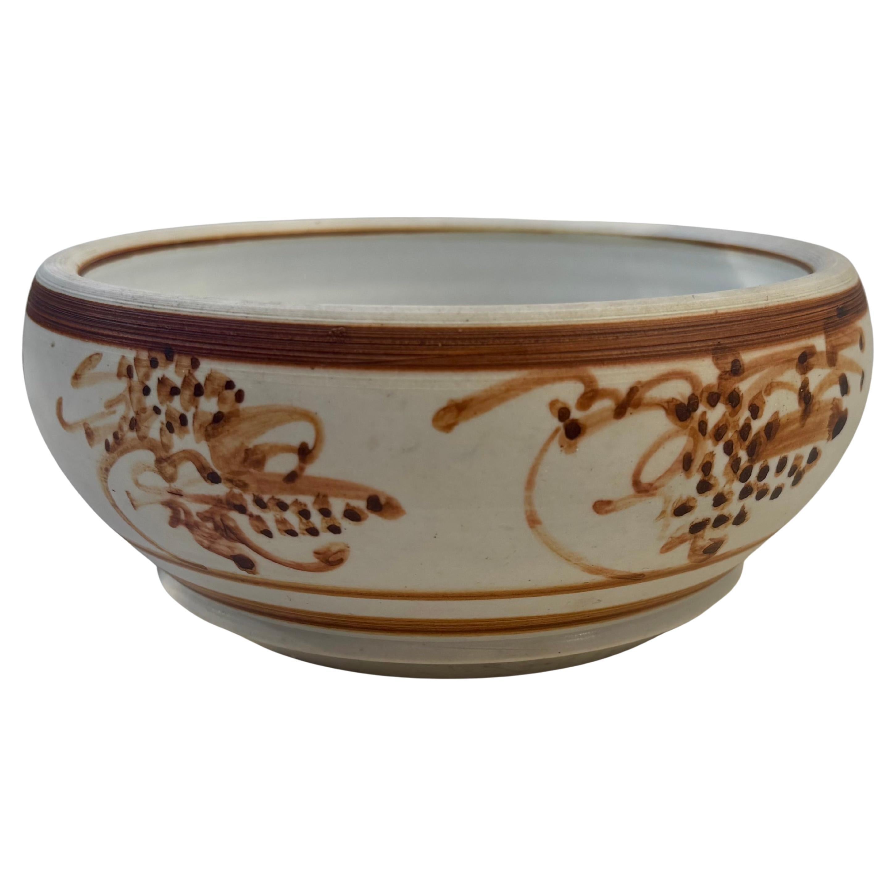 Dora De Larios pottery/ porcelain bowl decorated . For Sale
