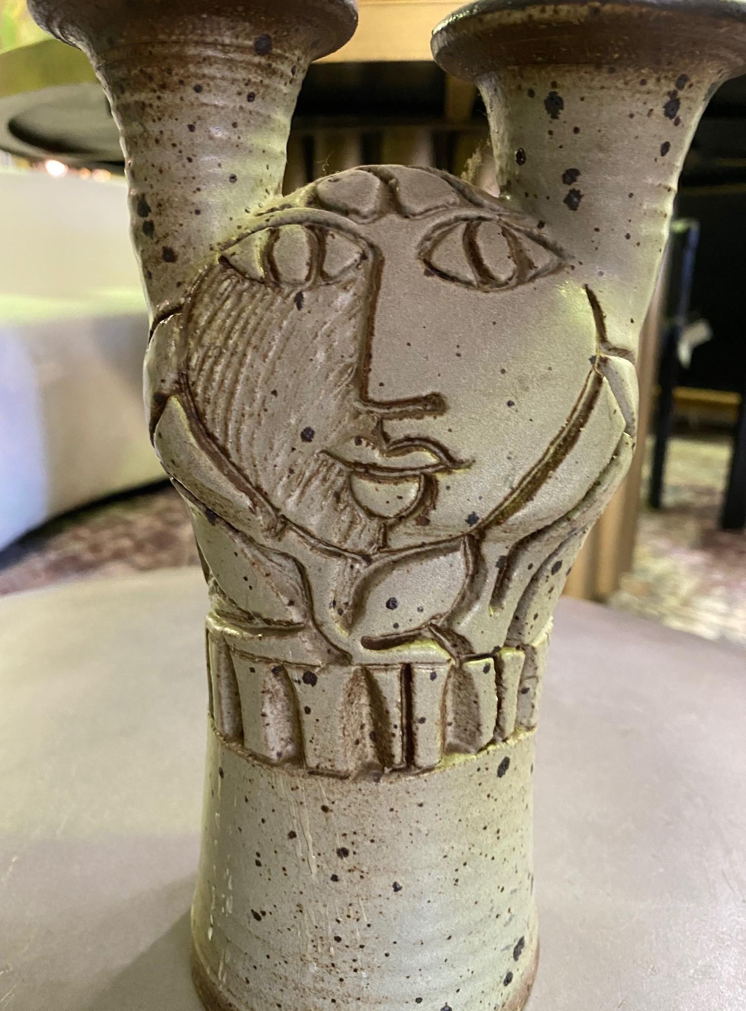 Hand-Crafted Dora De Larios Signed Mexican American California Mid-Century Pottery Sculpture