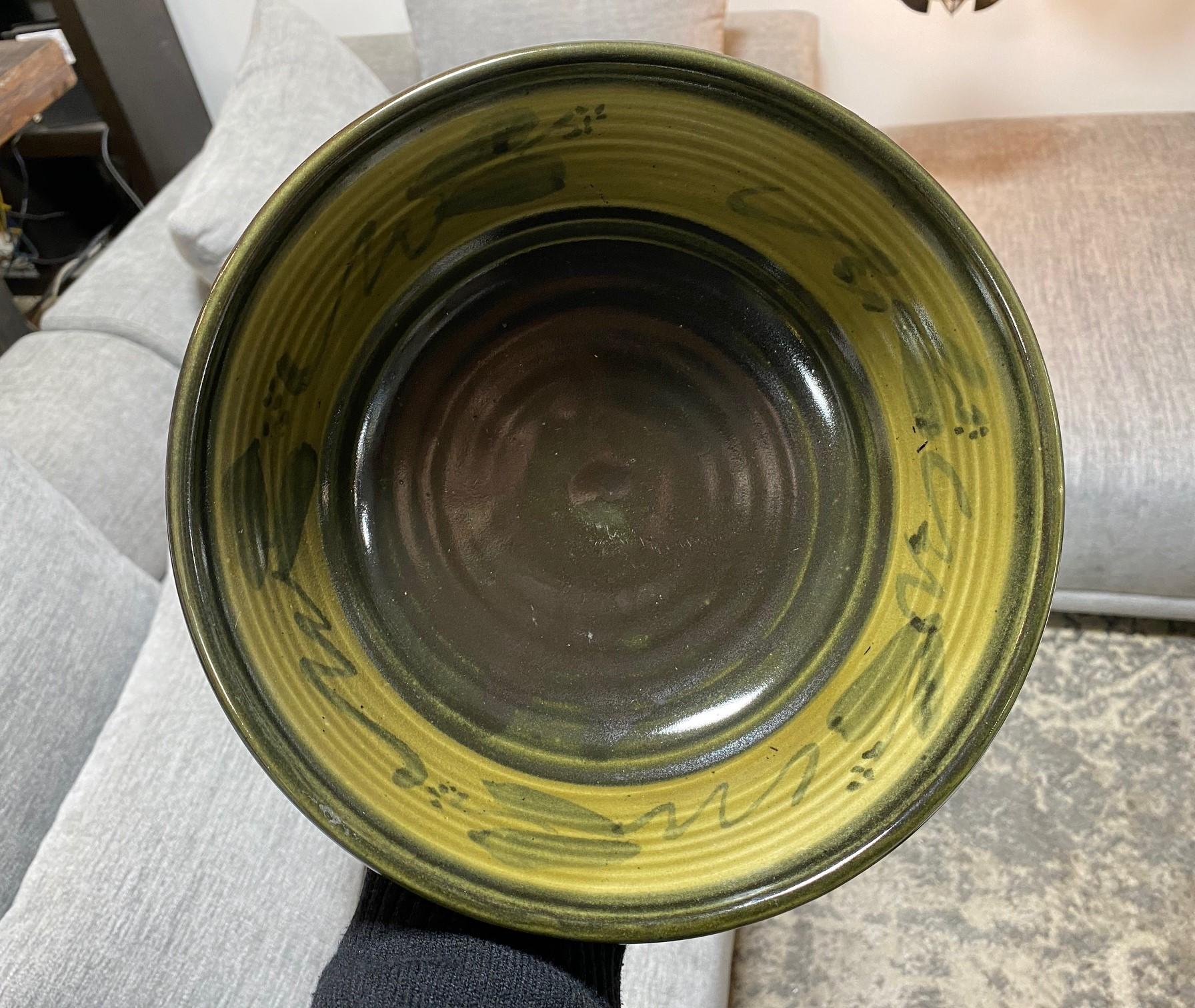Dora De Larios Signed Mexican American California Studio Pottery Large Art Bowl For Sale 9