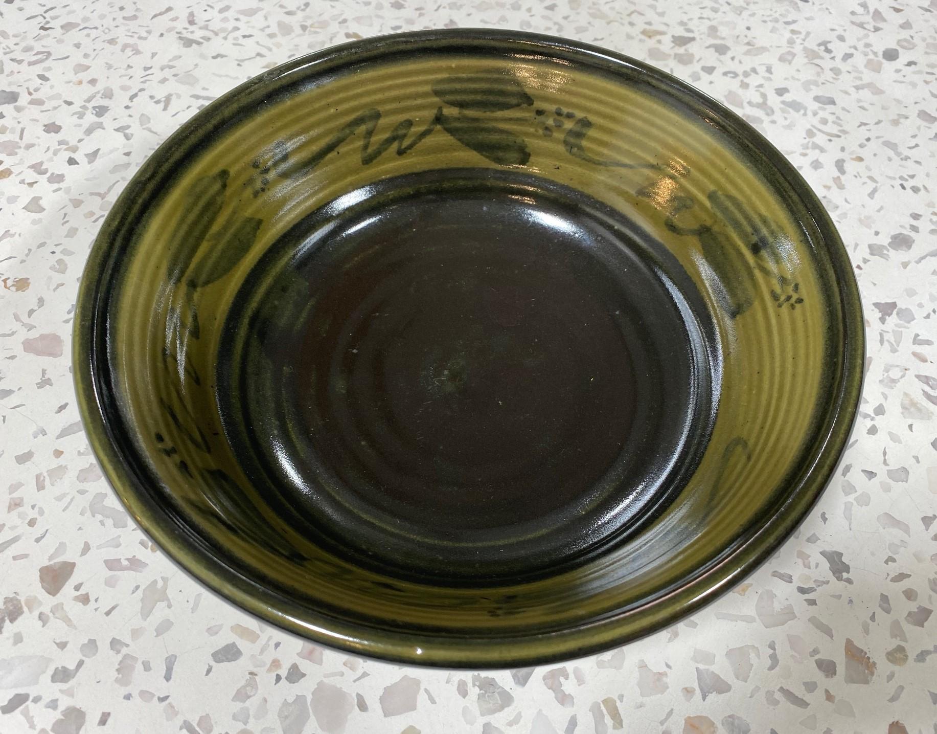 Modern Dora De Larios Signed Mexican American California Studio Pottery Large Art Bowl For Sale