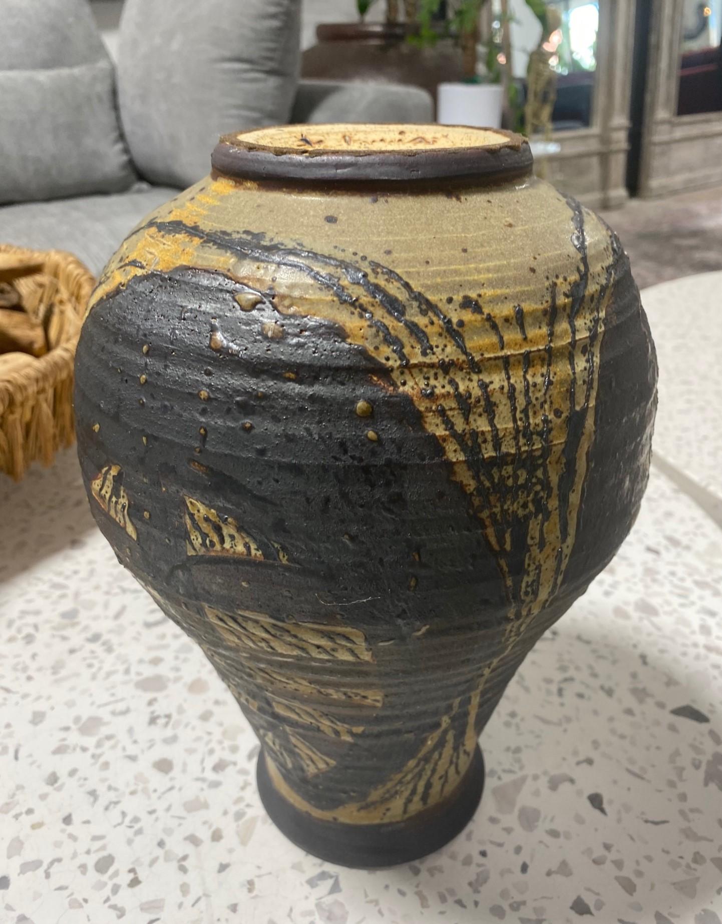 Große Vase von Dora De Larios, signierte kalifornische Studio Pottery, Mid-Century Modern im Angebot 7