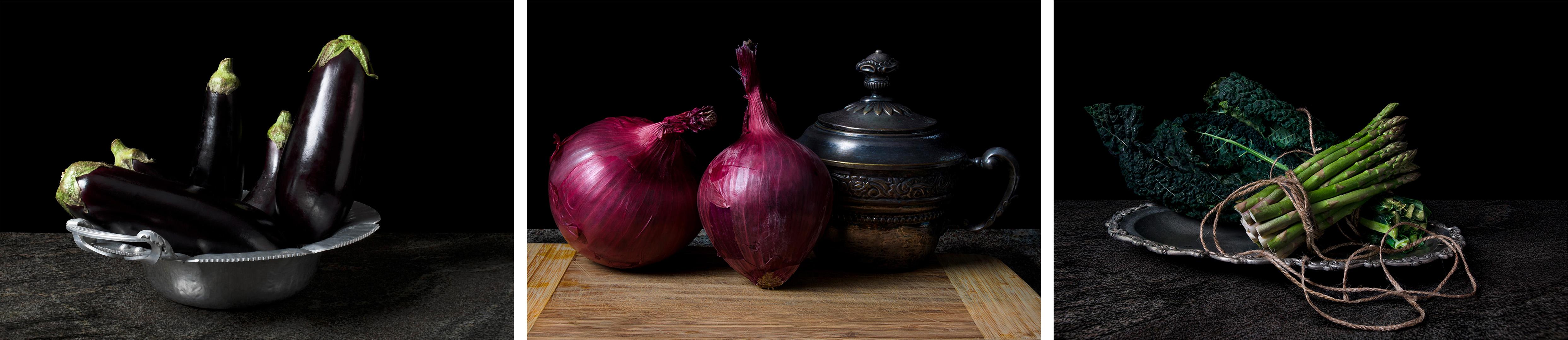 Berenjenas, Cebollas con Jarrito e Esparragos, Trittico