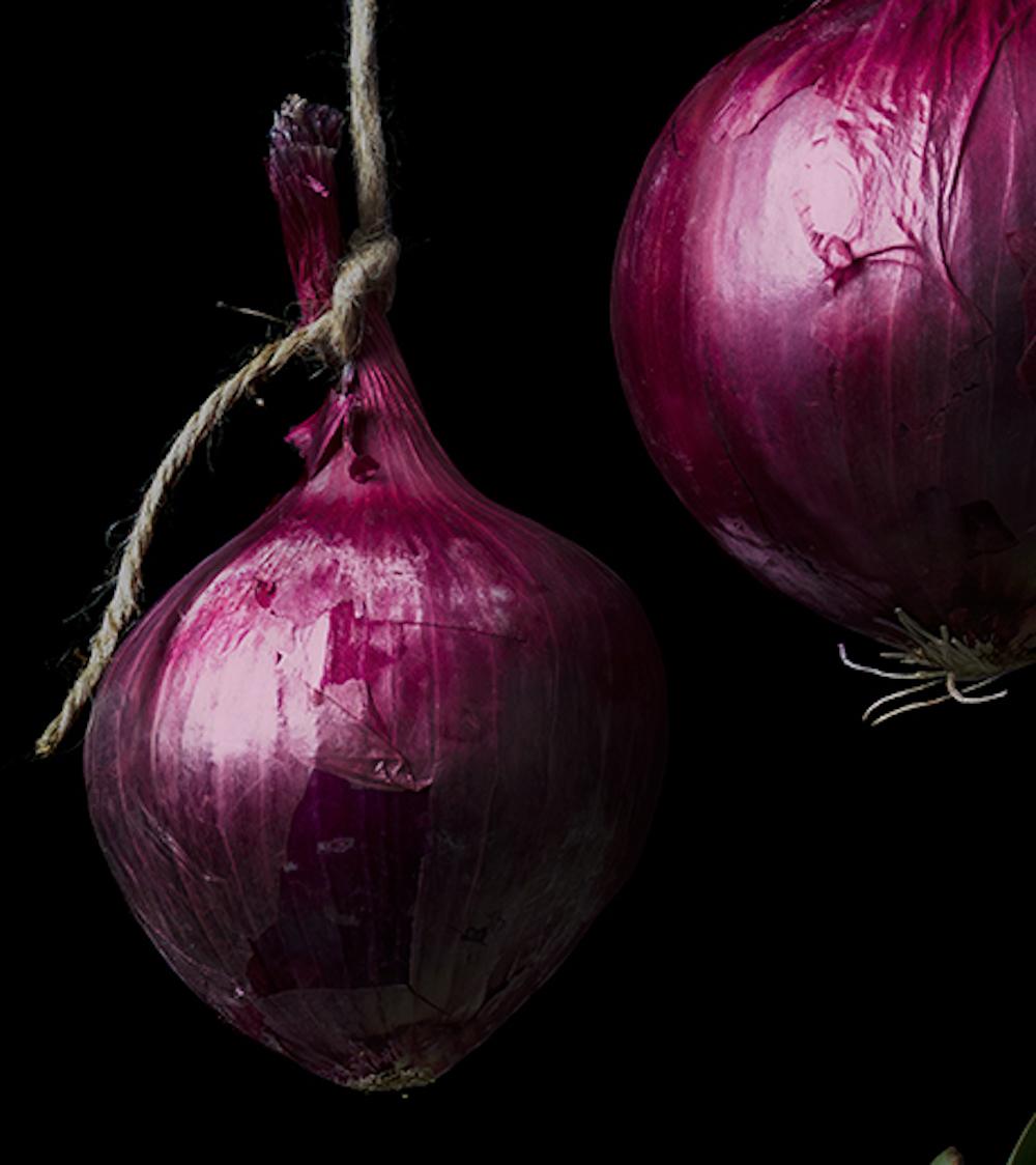 Cebollas con alcachofas. From The Bodegones  still life color photography series - Photograph by Dora Franco
