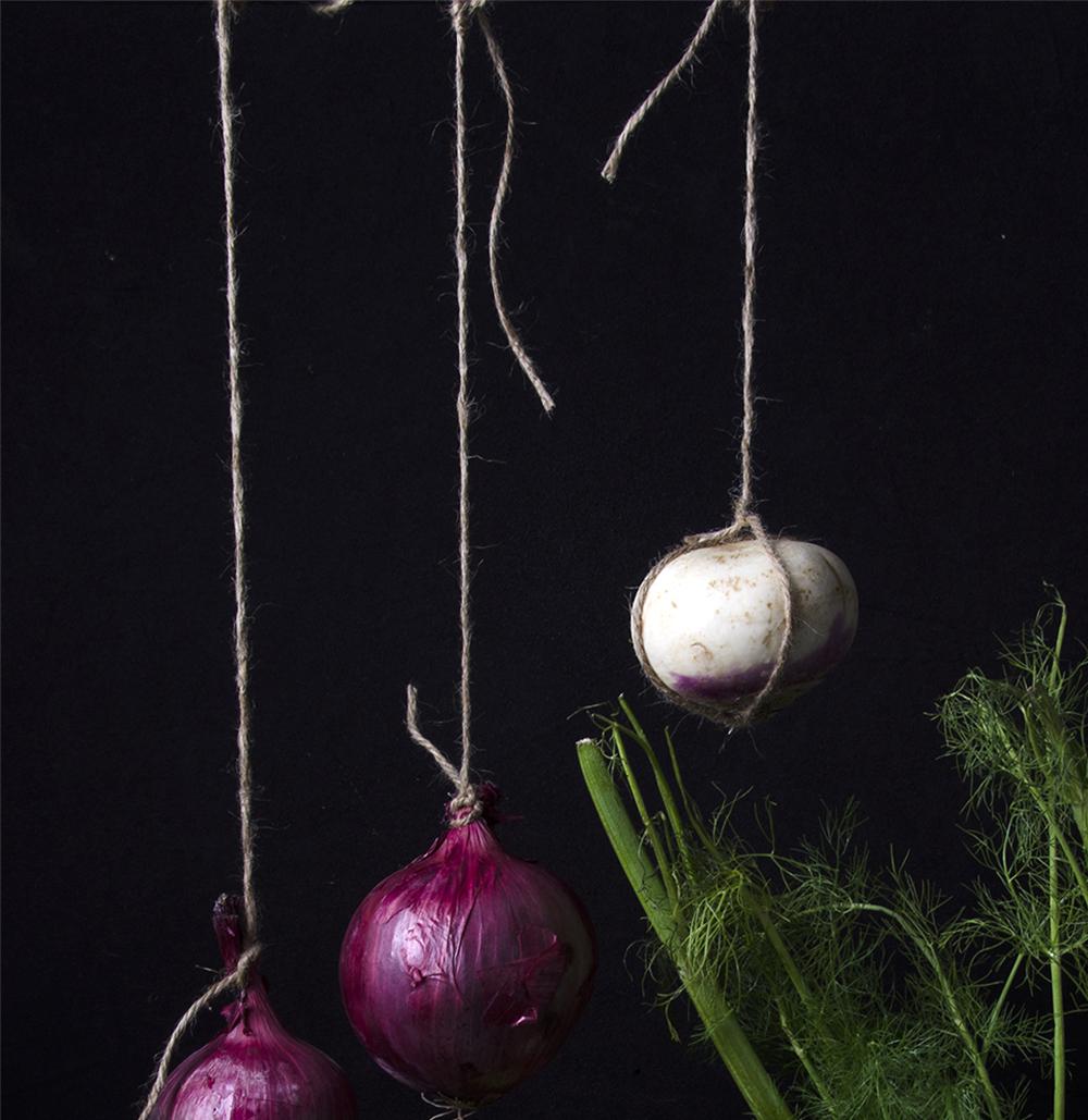 Cebollas con alcachofas II. From The Bodegones still life photography series - Contemporary Photograph by Dora Franco