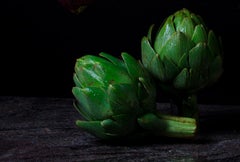 Cebollas con alcachofas III. Aus der Bodegones-Zeit  Stillleben-Farbfoto-Serie