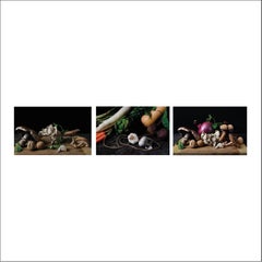 Hongos con nueces, Bodegón con verduras II and Cebollas con champiñones Triptych