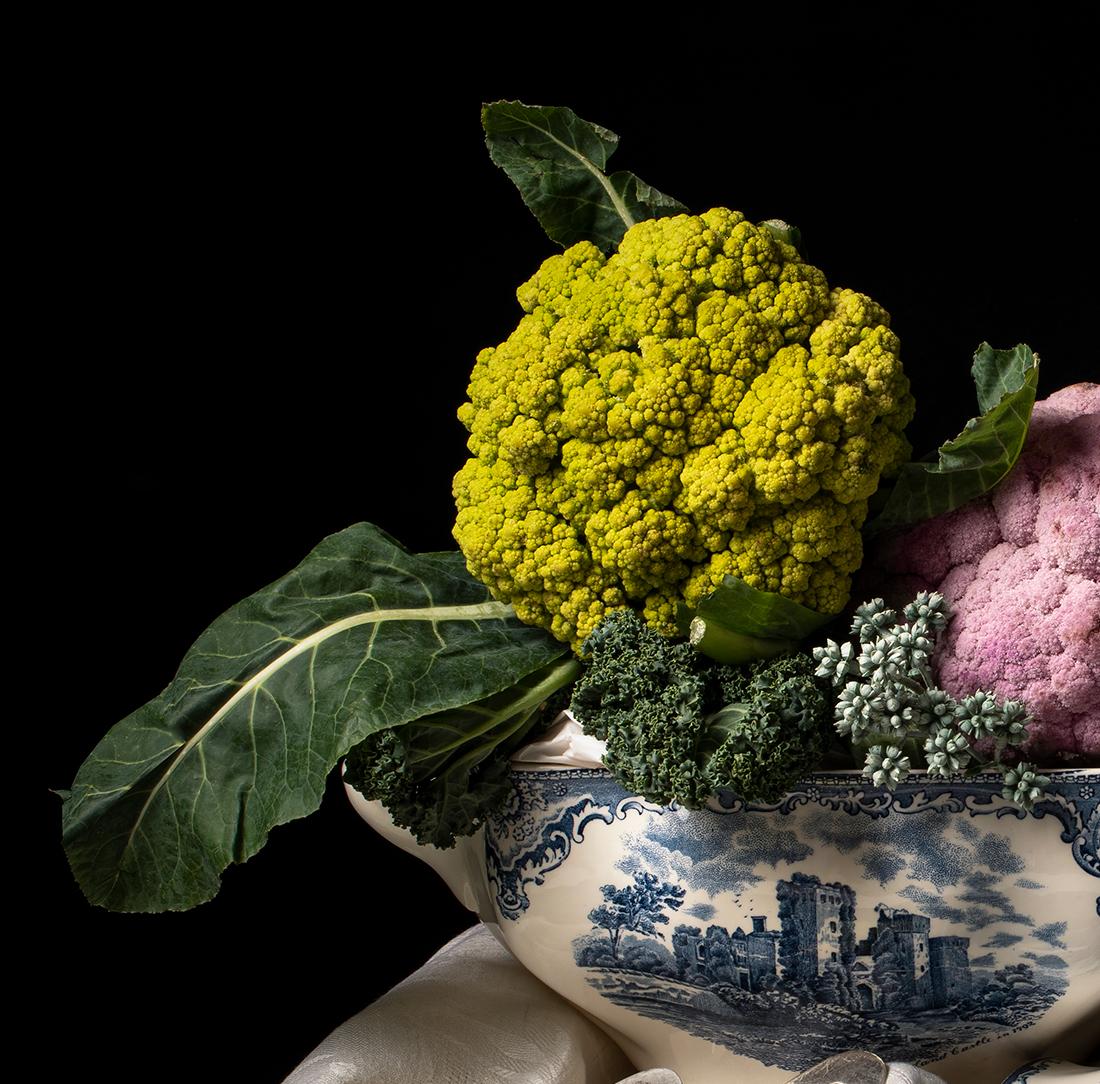 Coliflores y brócoli. From The Bodegones still life color photography series - Photograph by Dora Franco