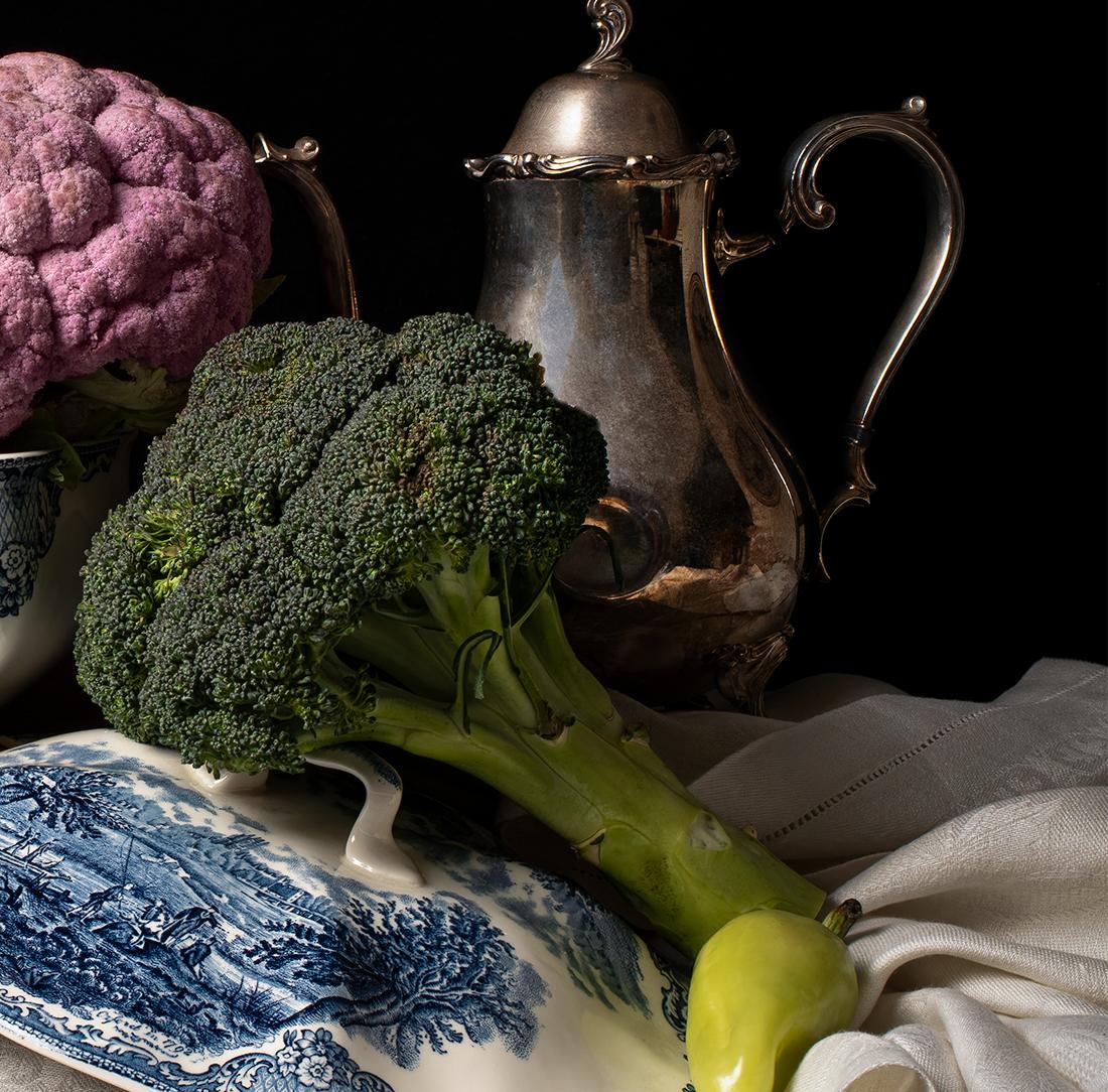 Coliflores y brócoli. From The Bodegones still life color photography series - Contemporary Photograph by Dora Franco