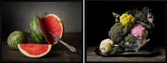 Patilla and Coliflores Diptych. Still life's Color Photographs. Bodegones series