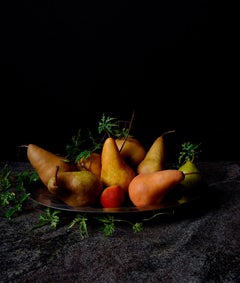 Peras con bandeja II. From The Bodegones still life color photography  series