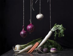 Verduras con nabo y cebollas colgante I. De la nature morte des Bodegones  série