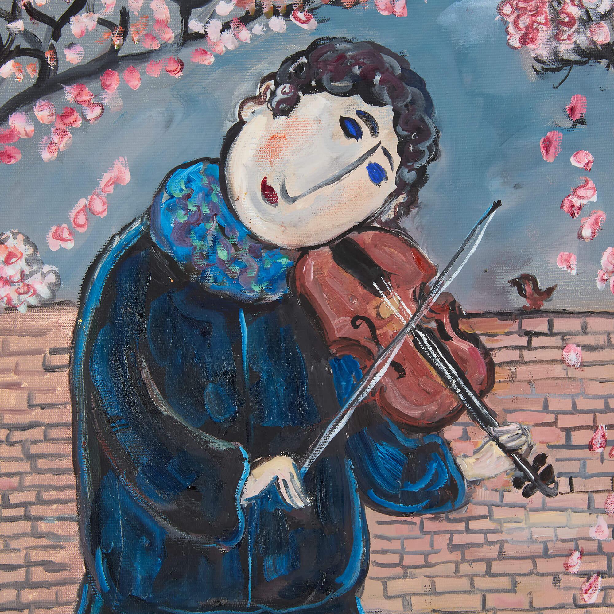 Die Geigerin im Frühling