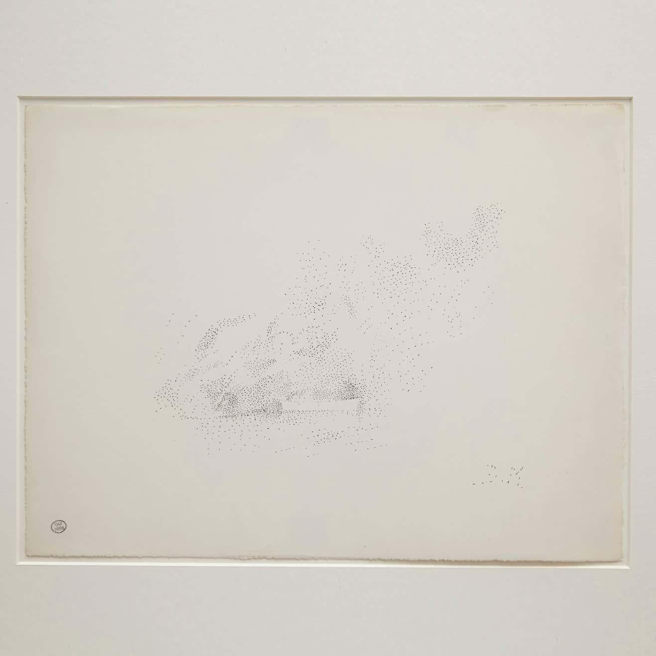 Pointillistische Komposition von Dora Maar, um 1960.

Echtheitsstempel der Auktion, die 1998 in Paris stattfand.
Schwarze Tinte auf cremeweißem Papier.
20. Jahrhundert, undatiert.


In gutem Originalzustand, mit geringen alters- und