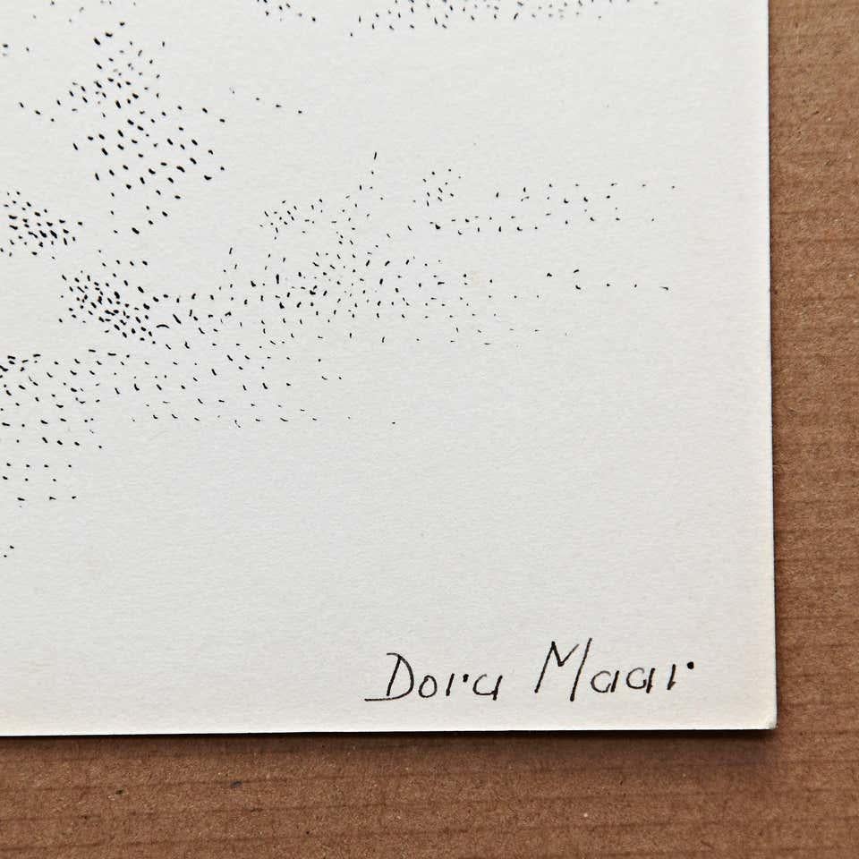 Pointillistische Komposition von Dora Maar.
Signiert mit Tinte in der unteren rechten Ecke.

Echtheitsstempel der Auktion, die 1998 in Paris stattfand.
Schwarze Tinte auf cremeweißem Papier.
20. Jahrhundert, undatiert.

In gutem