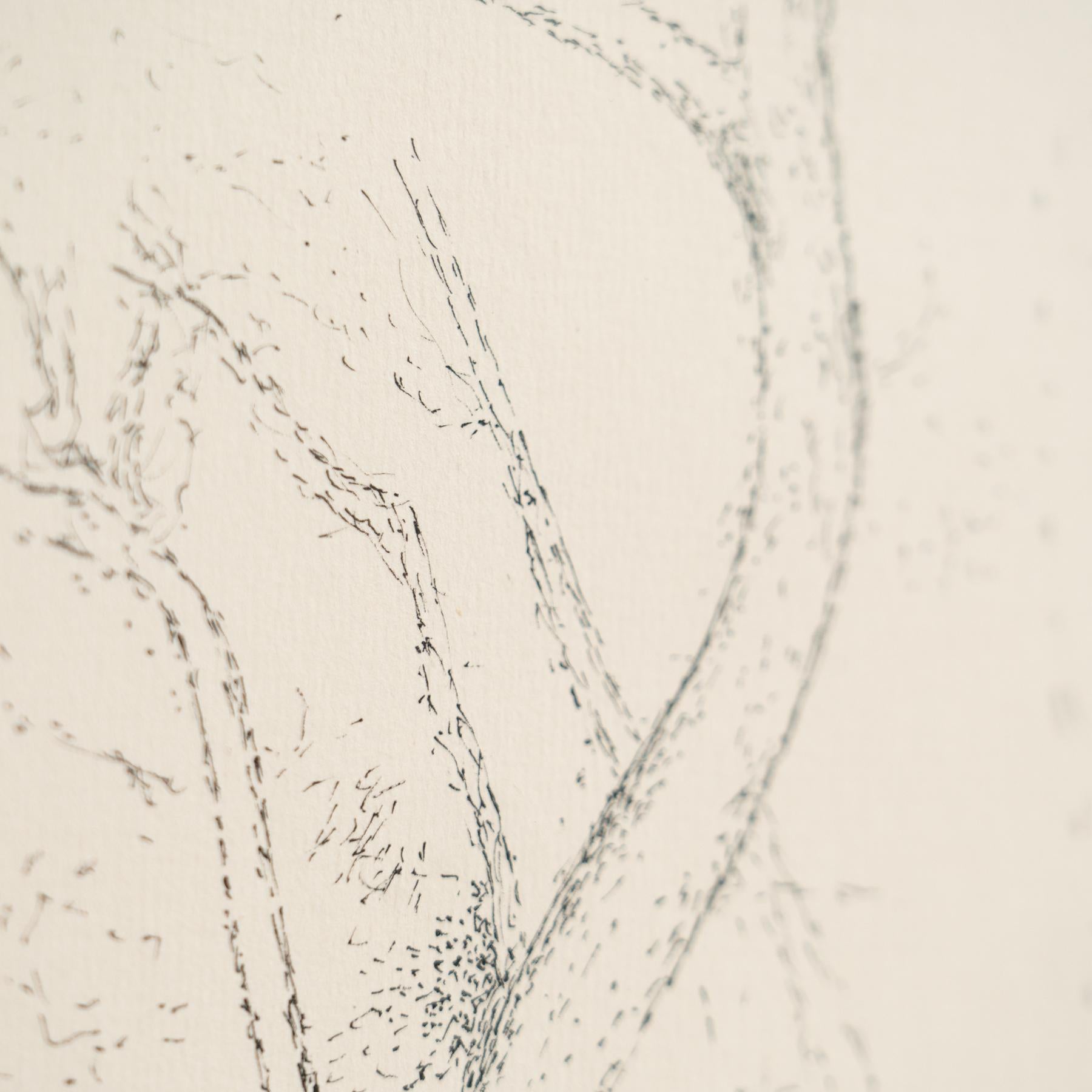 Disegno puntinista di Dora Maar incorniciato e firmato a mano, circa 1960 in vendita 2