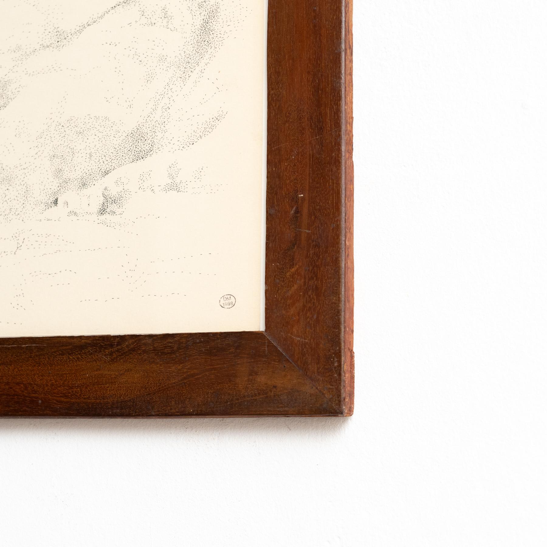 Disegno puntinista firmato a mano e incorniciato di Dora Maar in vendita 3