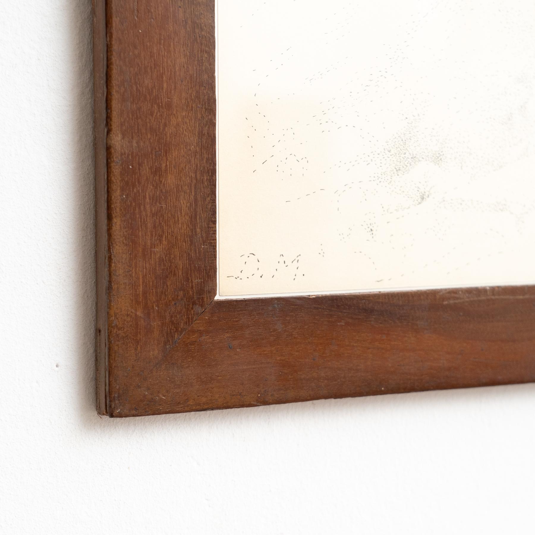 Disegno puntinista firmato a mano e incorniciato di Dora Maar in vendita 5
