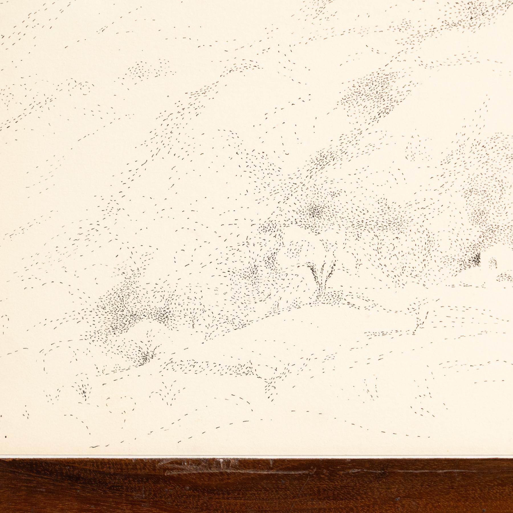 Disegno puntinista firmato a mano e incorniciato di Dora Maar in vendita 1