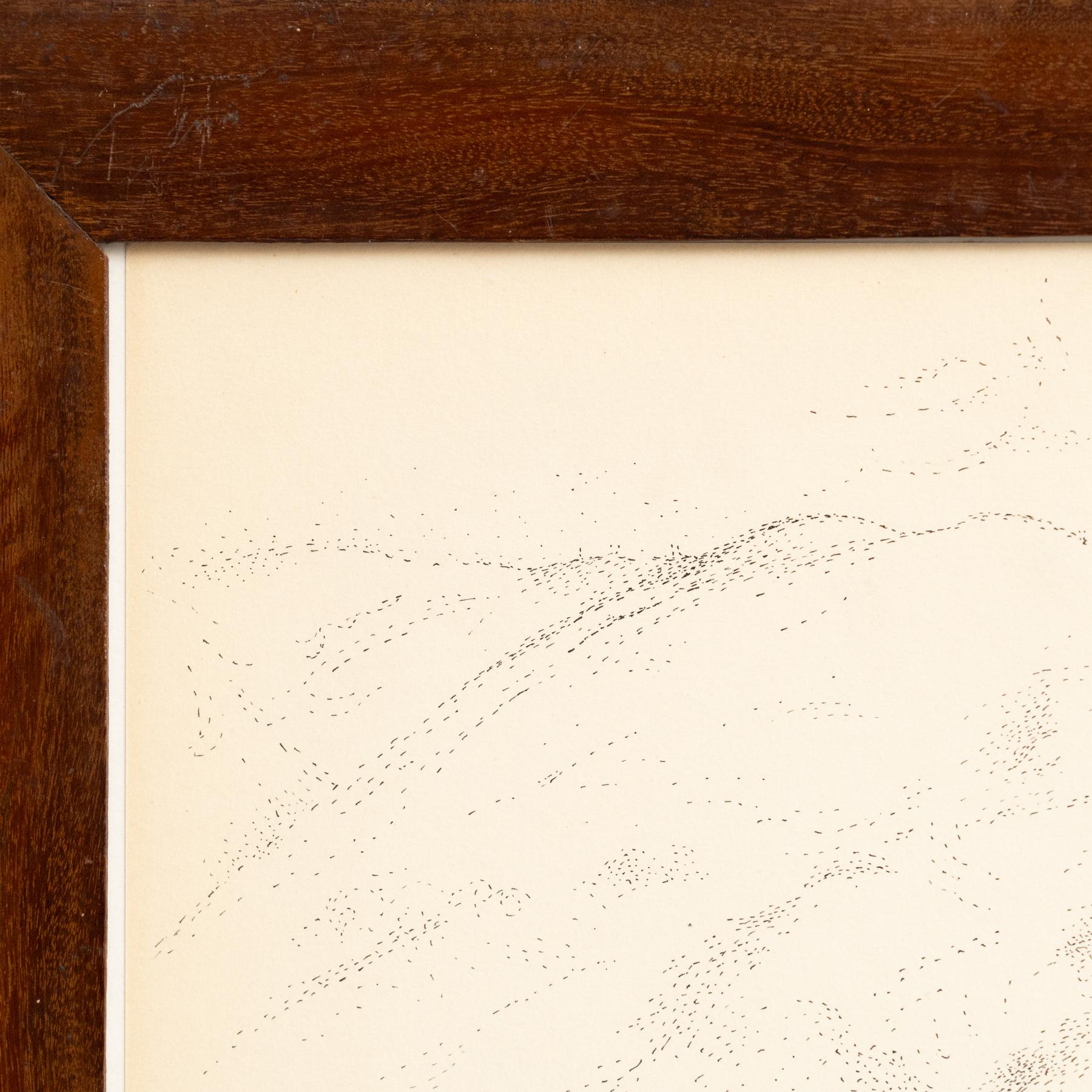 Disegno puntinista firmato a mano e incorniciato di Dora Maar in vendita 2