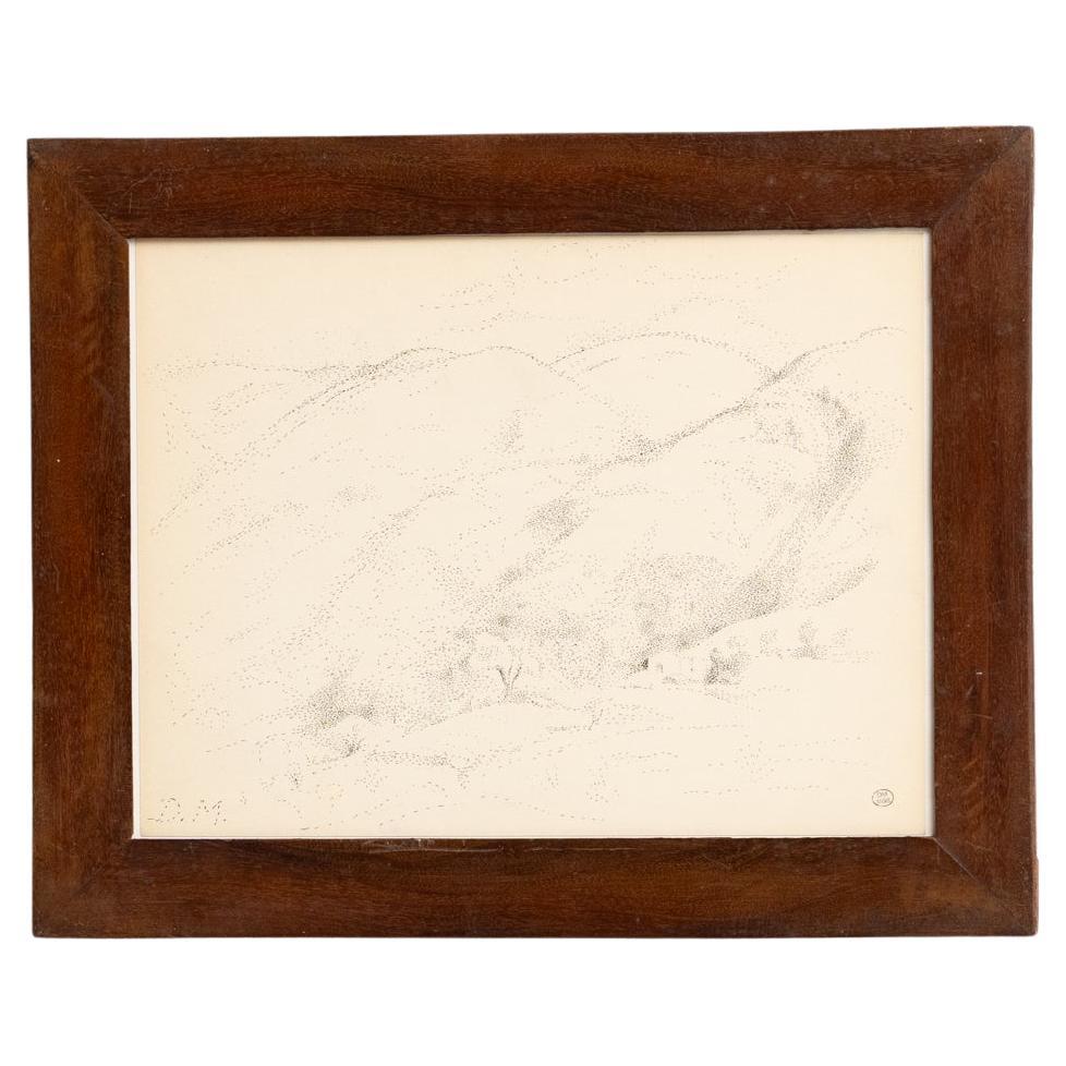 Disegno puntinista firmato a mano e incorniciato di Dora Maar in vendita