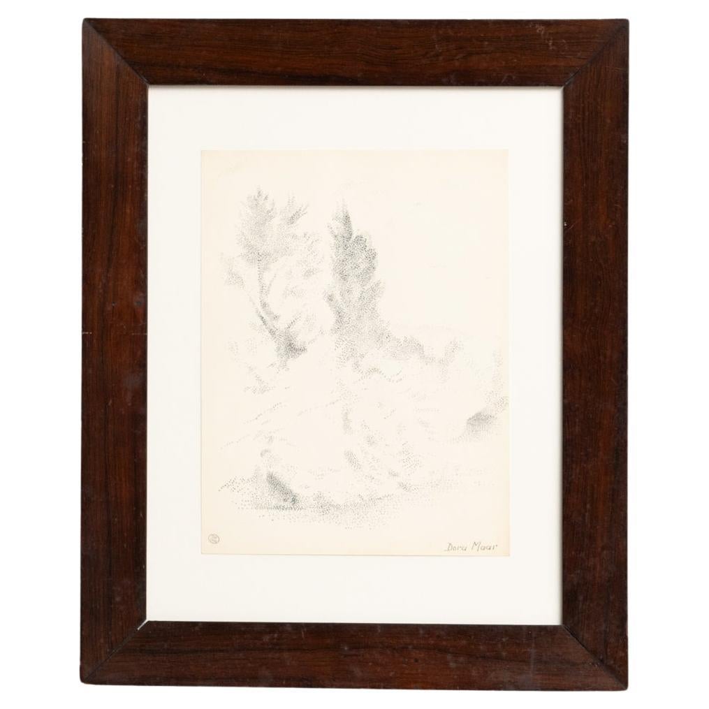 Dora Maar Framed Hand Signed Pointillist Drawing