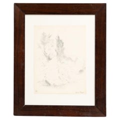 Dora Maar Dessin pointilliste encadré et signé à la main