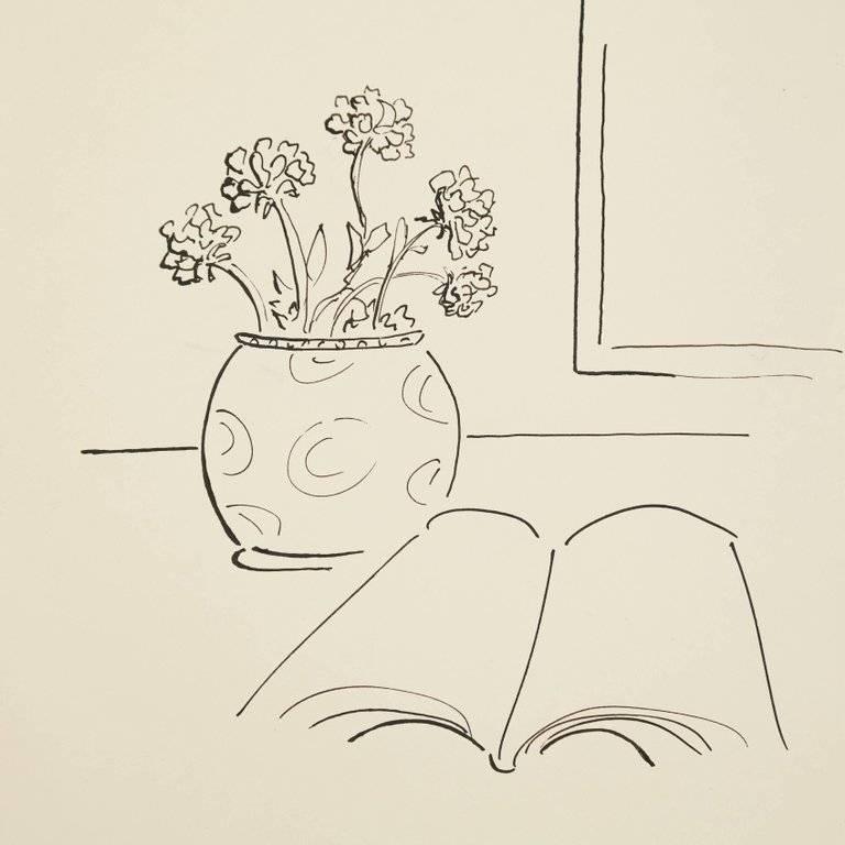 Mid-Century Modern Dora Maar Hand Signed Drawing, circa 1960