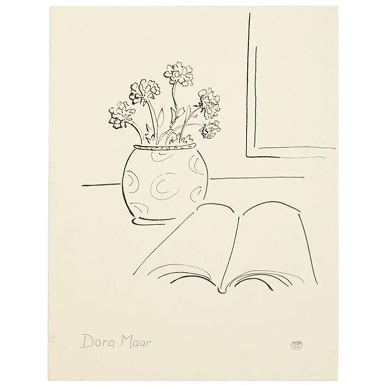 Dora Maar Hand Signed Drawing, circa 1960