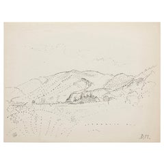 Dora Maar Hand Signed Pointillist Drawing, circa 1960