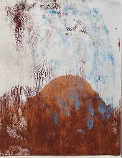 Paysage abstrait huile sur papier cm 21 x 26 1960 ca