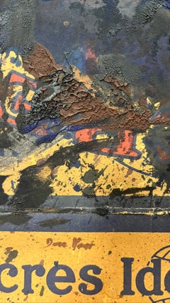 « composition surréaliste » - Huile et collages  45 x 35 cm  1950