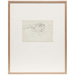 Dora Maar Pointillist Drawing, Black Ink on Paper, Mid-Century Modern