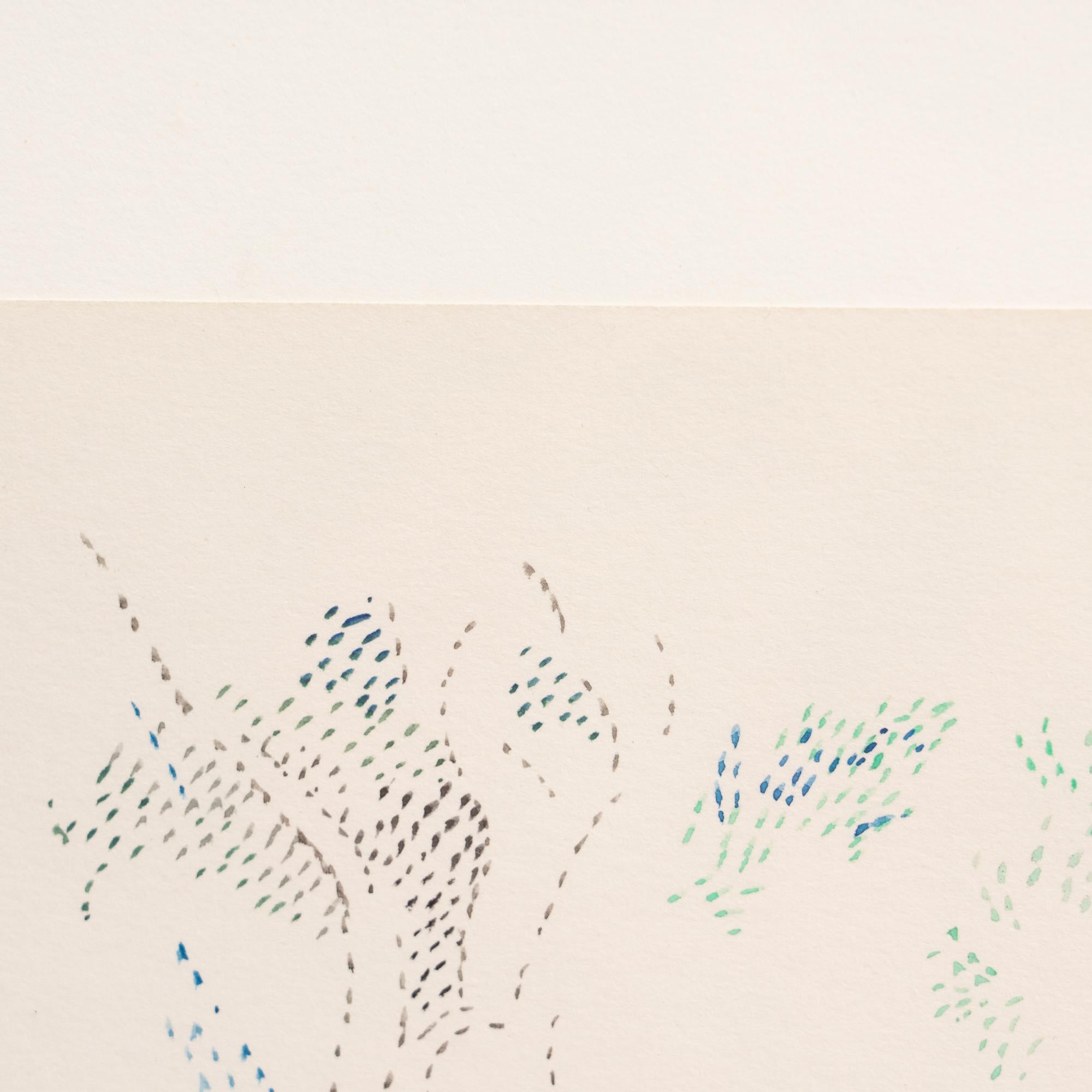 Dora Maar Pointillist Framed Colored Drawing, circa 1960 7