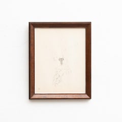 Dibujo puntillista en color enmarcado de Dora Maar, hacia 1960