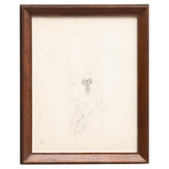 Disegno colorato con cornice di Dora Maar Pointillist, 1960 circa