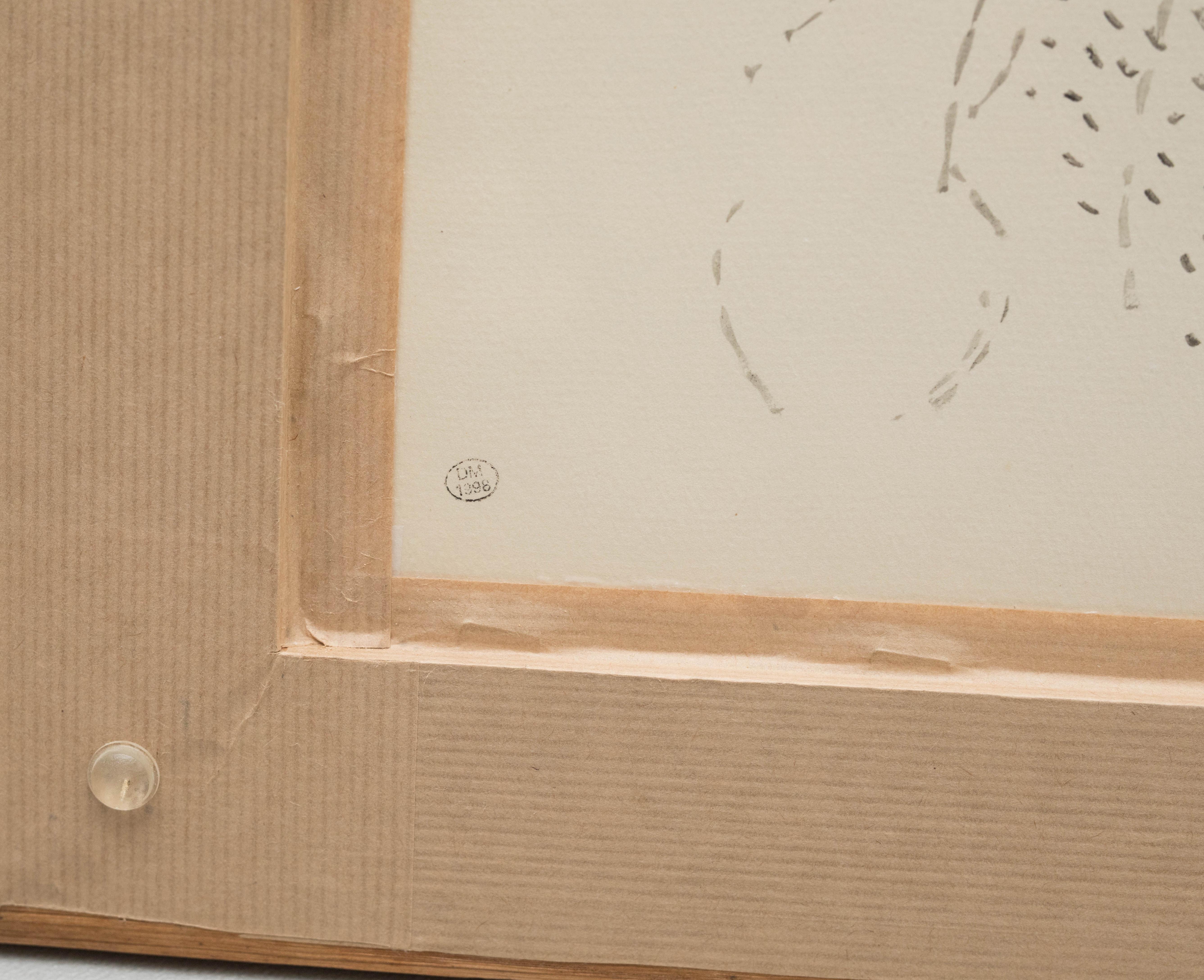 Dora Maar Pointillist Surrealist Landscape Double Drawing Framed For Sale 7