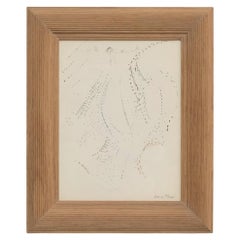 Dora Maar Pointillist Surrealist Landscape Double Drawing Framed