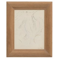 Dora Maar Pointillist Surrealist Landscape Double Drawing Framed