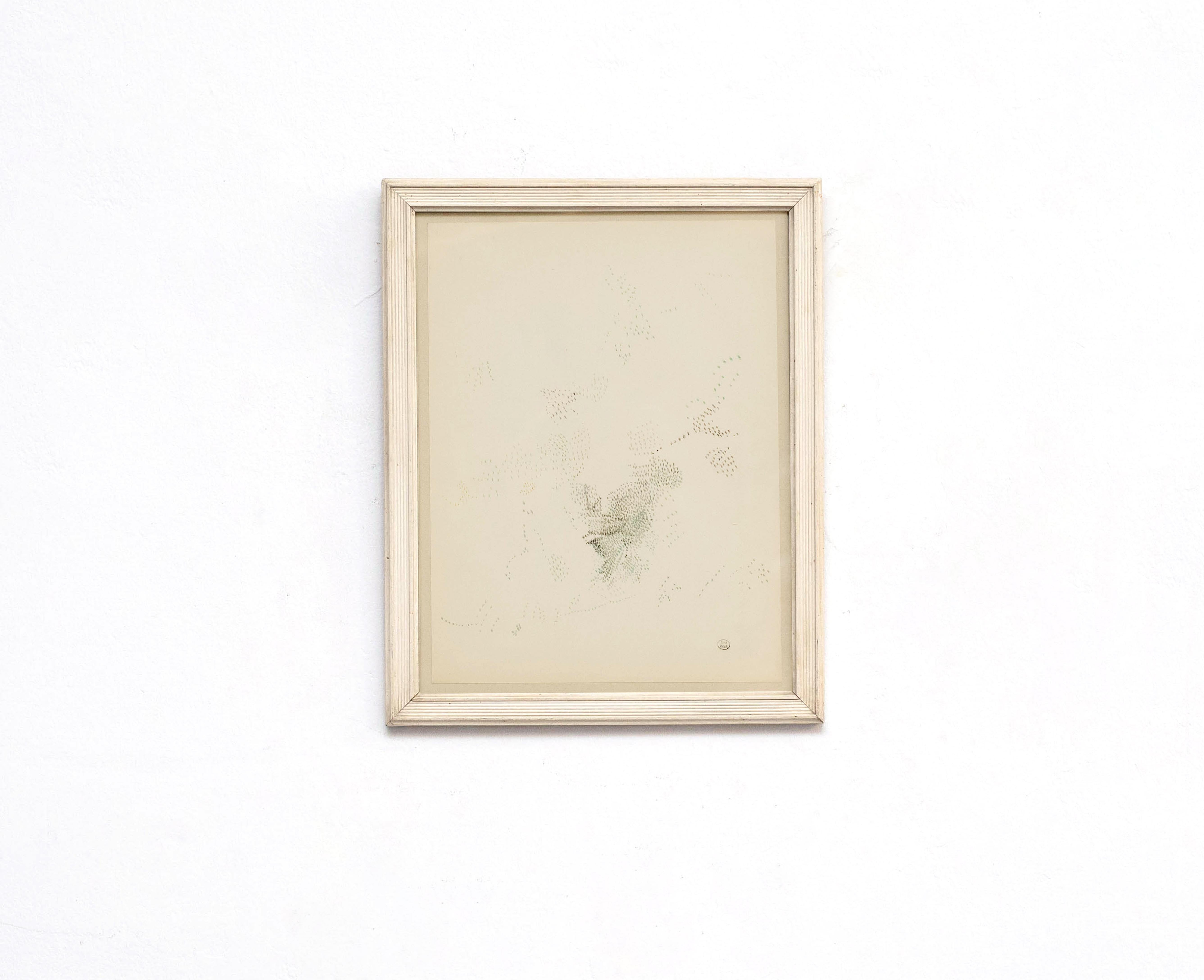 Pointillist composition by Dora Maar.

Authenticity stamp of the auction that took place in 1998 in Paris.
20th Century, undated.

In good original condition, with minor wear consistent with age and use, preserving a beautiful patina.

Dora