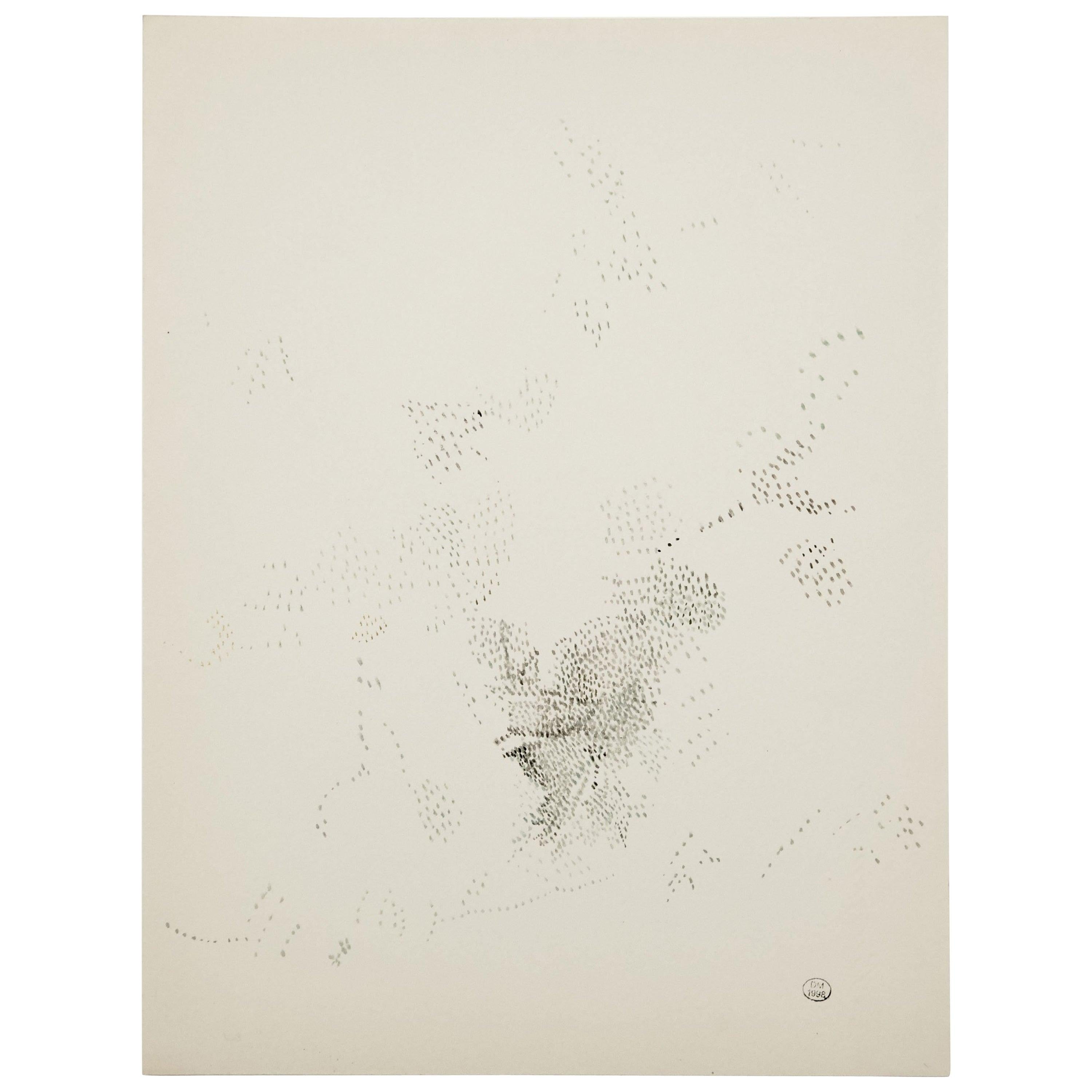 Dora Maar Pontillist Abstract Drawing on Paper For Sale
