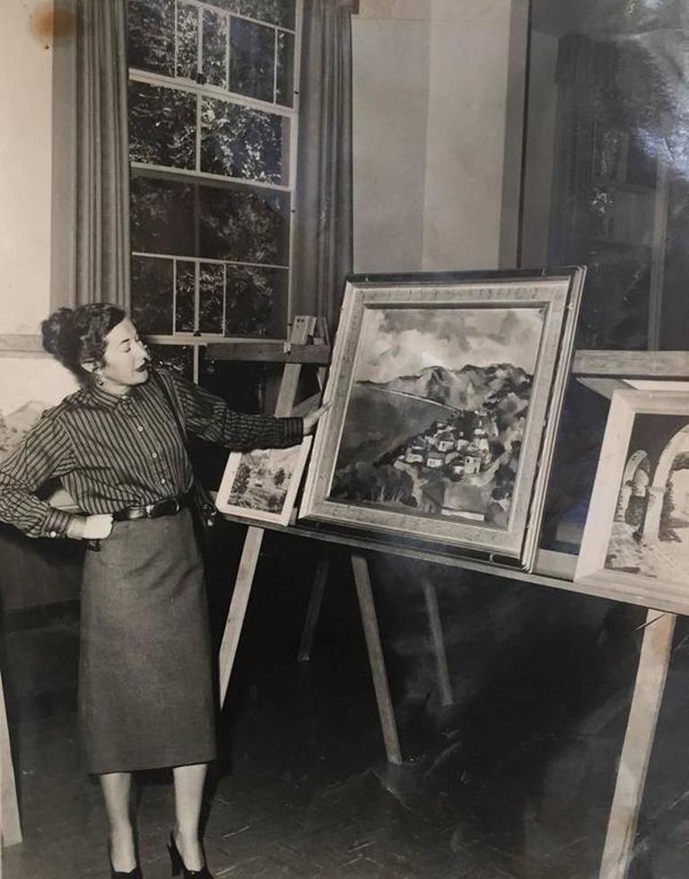 'Old Carmel Village', 1950's Woman Artist, San Francisco Bay Area, SFAA For Sale 1